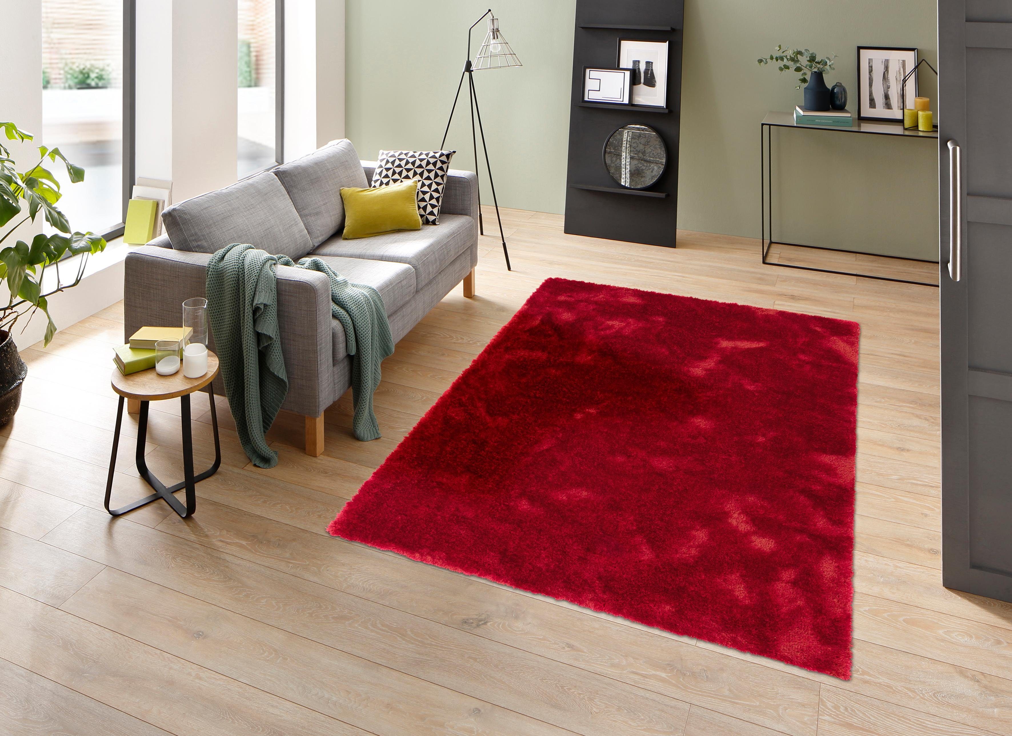 Hochflor-Teppich Mikro Soft Super, my home, rechteckig, Höhe: 50 mm, besonders weich durch Mikrofaser, extra flauschig, einfarbig, weich