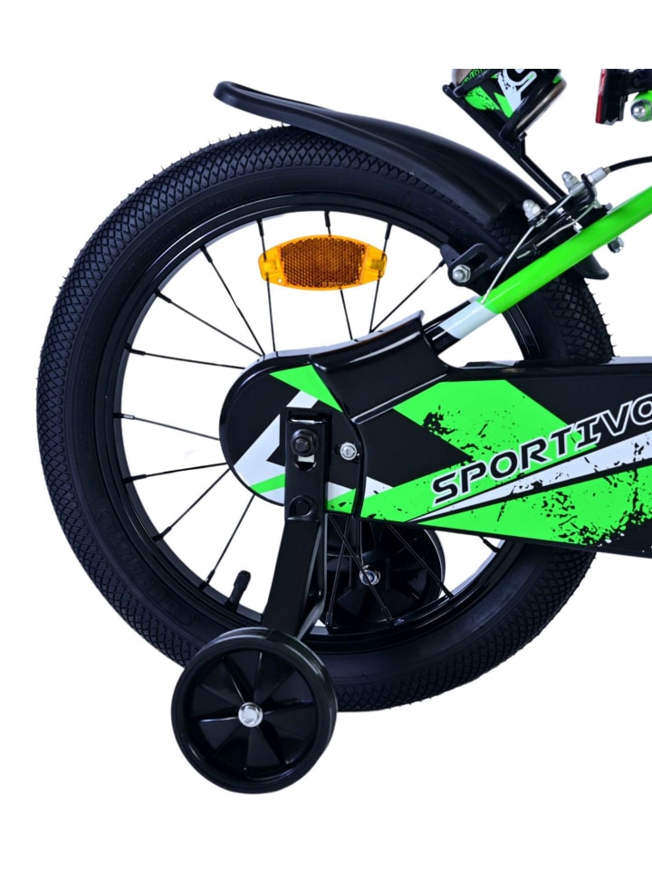 Volare Kinderfahrrad Sportivo für Jungen 16 Zoll Kinderrad Neon Schwarz Grün 4 Jahre günstig kaufen onesize