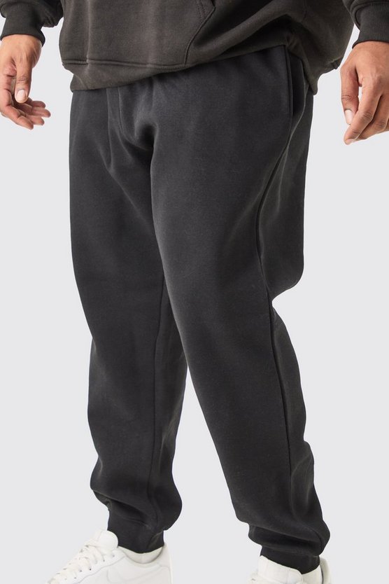 Plus schwarze Basic Jogginghose