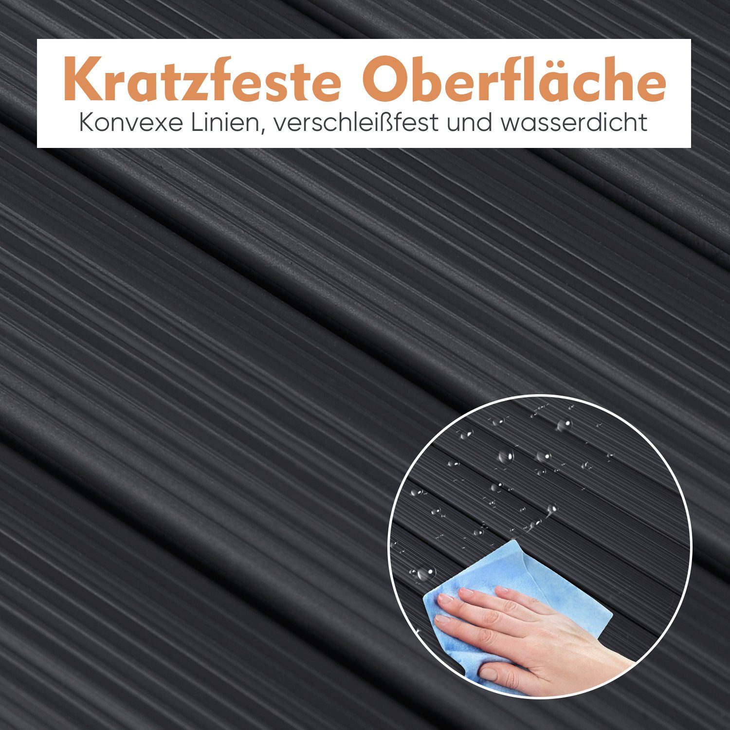 Sekey Balkonsichtschutz PVC Sichtschutzmatte mit verstärkter Konstruktion Sichtschutzzaun Grau Kratzschutz durch erhabenes Muster, Windschutz, Wasserdicht