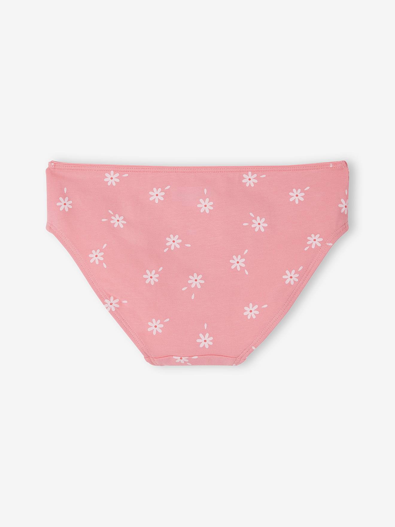 Lot de 5 culottes fille marguerites gris chiné