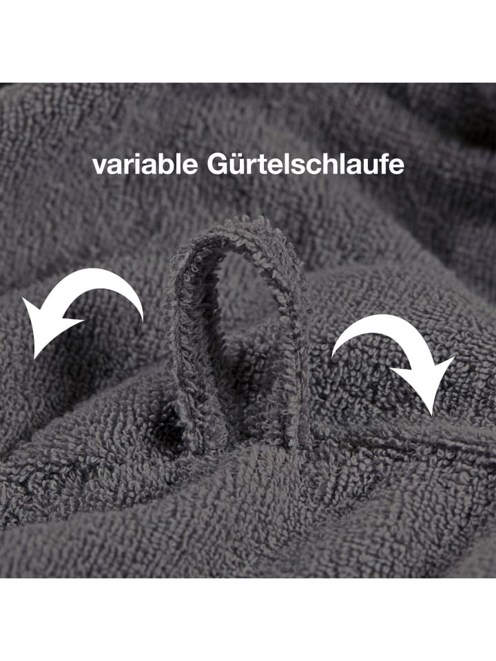 REDBEST Frottier Unisex-Bademantel Chicago in anthrazit günstig kaufen