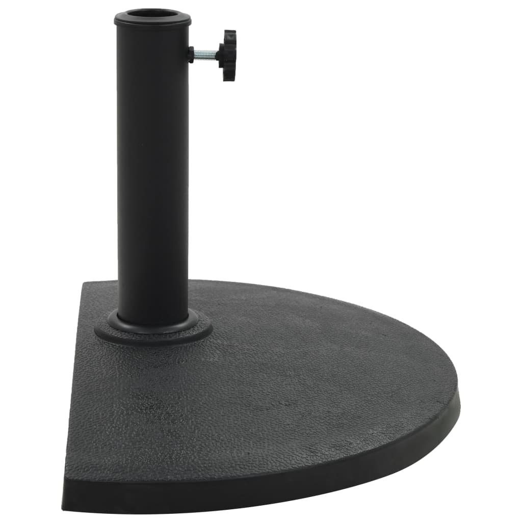 vidaXL Schirmhalter Sonnenschirmfuß Halbrund 9 kg Schwarz Polyharz