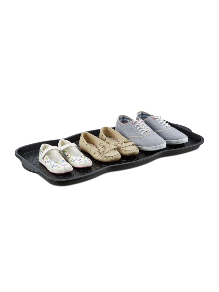 relaxdays Schuhabtropfschale in Schwarz - (B)75x (H)3 x (T)38 cm günstig kaufen onesize
