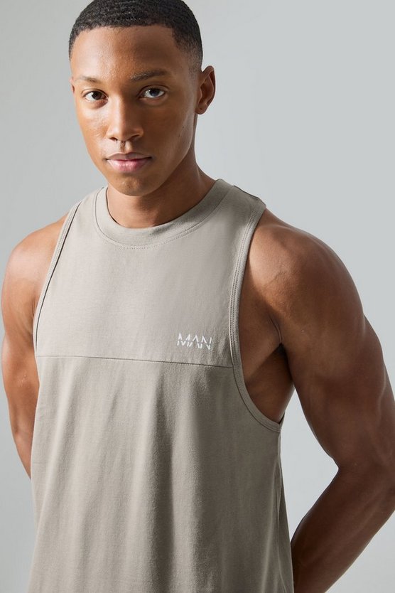 Man Active Gym Racer Tank