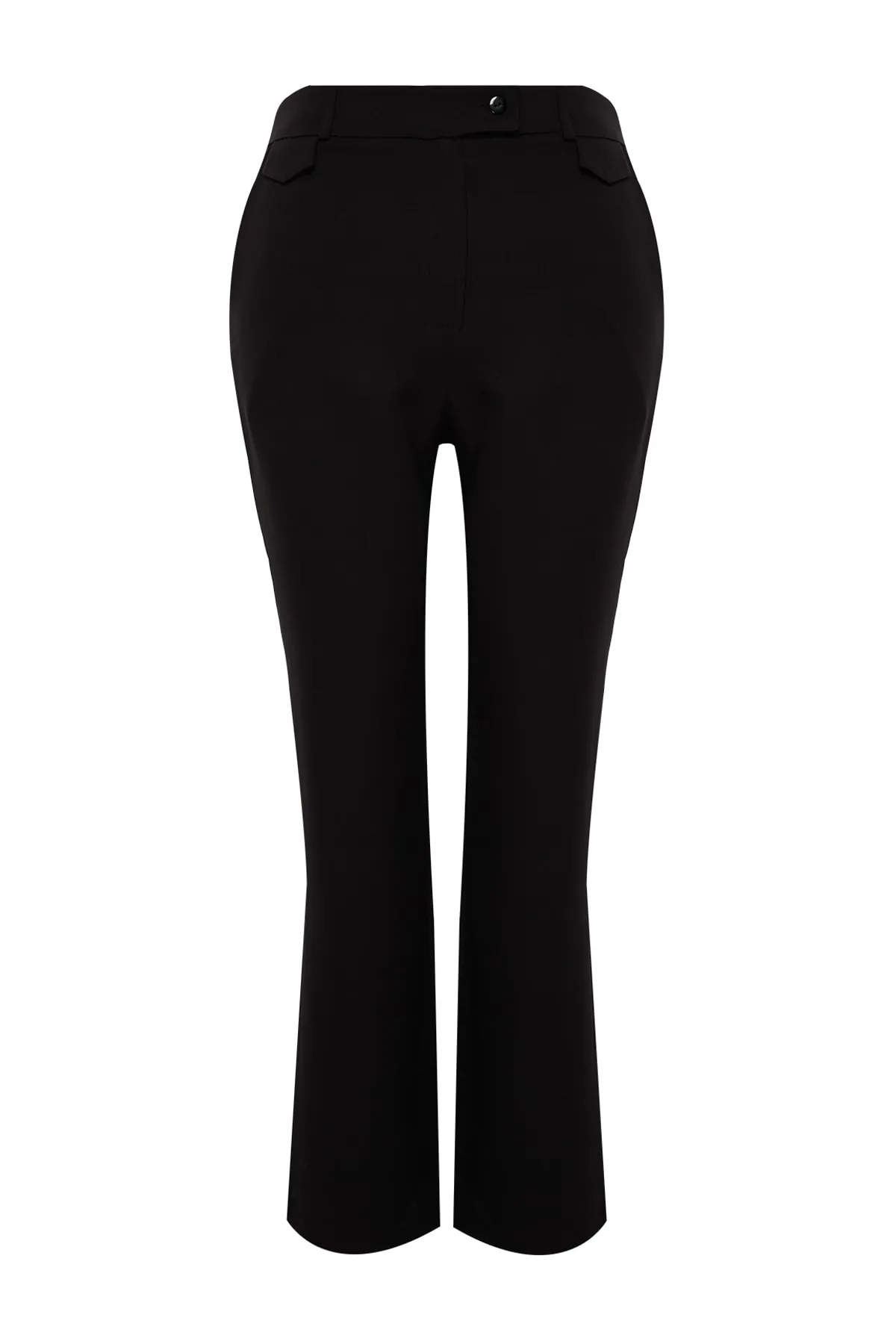Trendyol Curve  Schwarze, gerade geschnittene Webhose mit hoher Taille TBBAW24AR00000