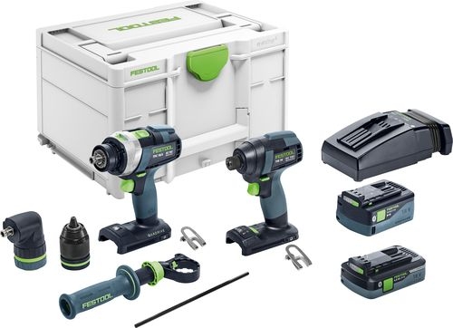 Festool 577654 TID18 5.0/4.0-Set TPC18/4 kombi készlet - TID 18 akkus ütvecsavarozó + TPC 18 akkus ütvefúró 18 V 5.0/4.0 Ah Li-ion