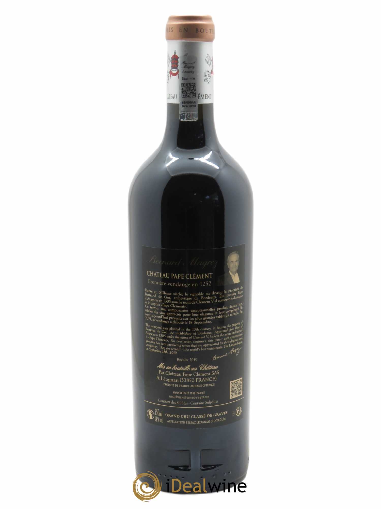 Château Pape Clément Cru Classé de Graves (CBO à partir de 12 bts) 2019 - Lot de 1 Bouteille