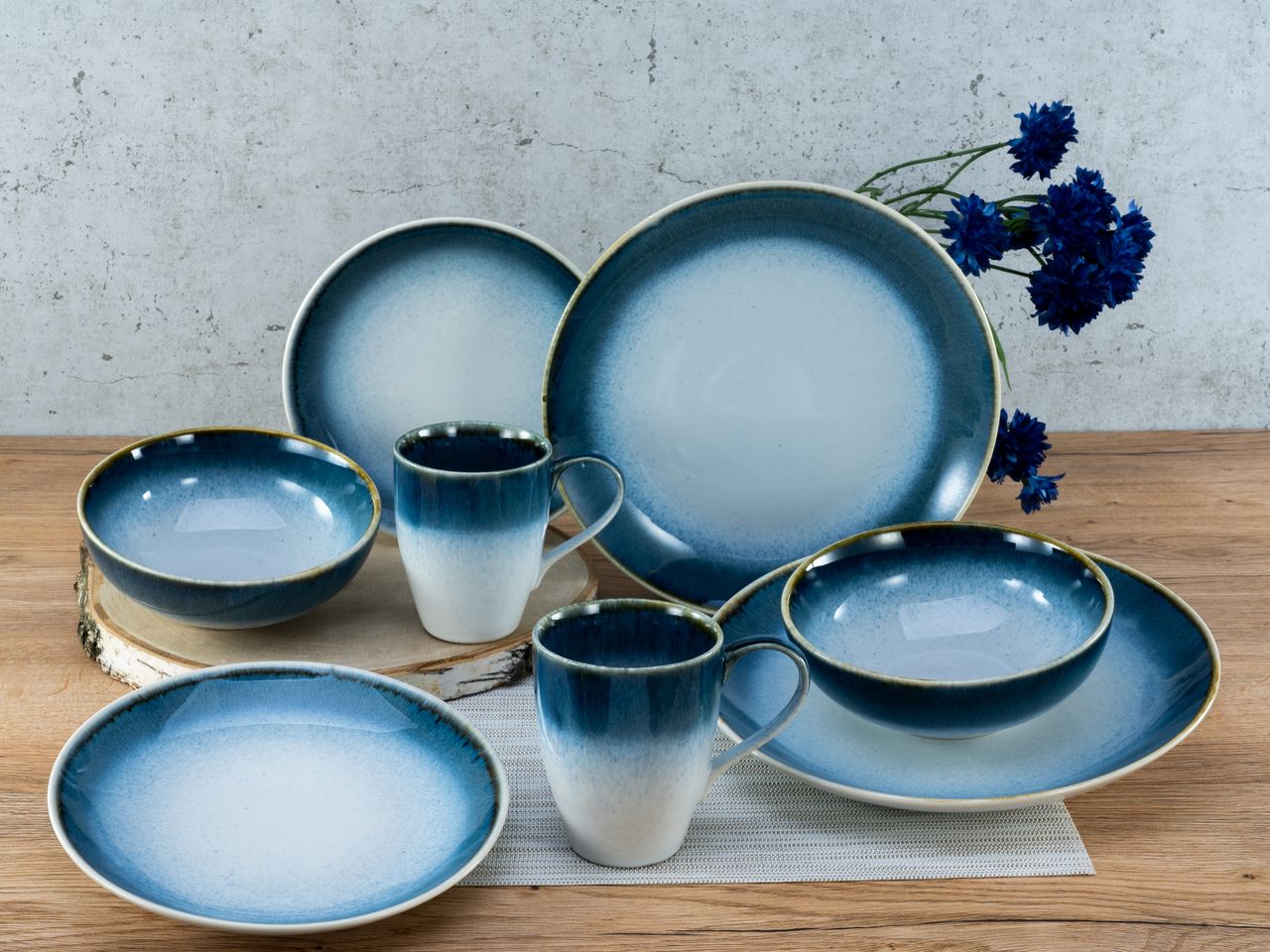 CreaTable Cascade blau Kombiservice 8 tlg
