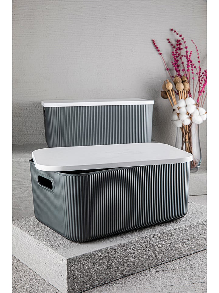 Violeta Home Aufbewahrungskorb in Grau - (B)27 x (H)16 x (T)38 cm günstig kaufen onesize