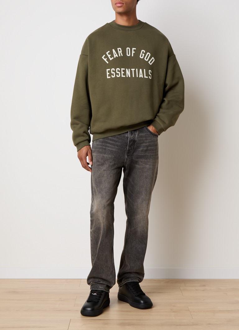 Pulover lejer cu imprimeu logo Fear of God Essentials