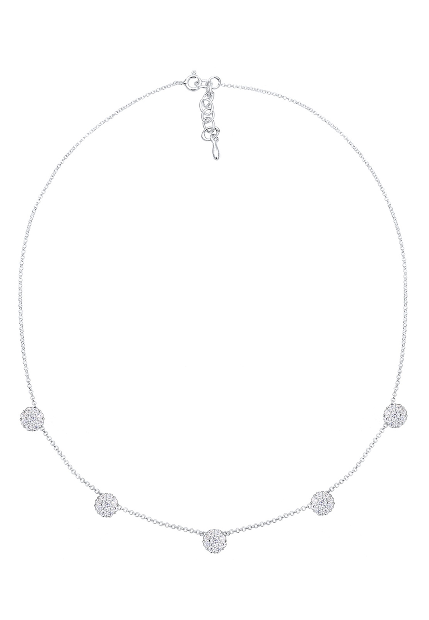 Collana da donna Elli con fiore e cristallo - Argento 925/1000