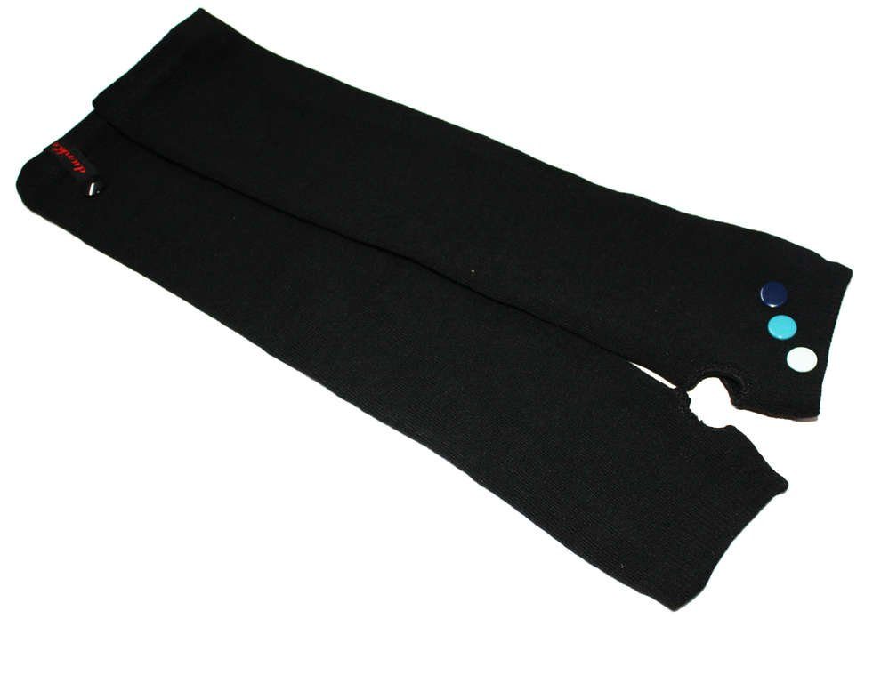 dunkle design Armstulpen Fingerlose Handschuhe Strick Stulpen 3 Nieten Schwarz Mint Petrol Blau