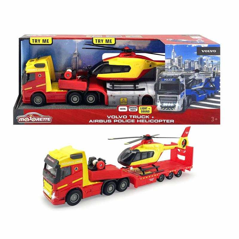 Camion transporteur et hélicoptère Majorette