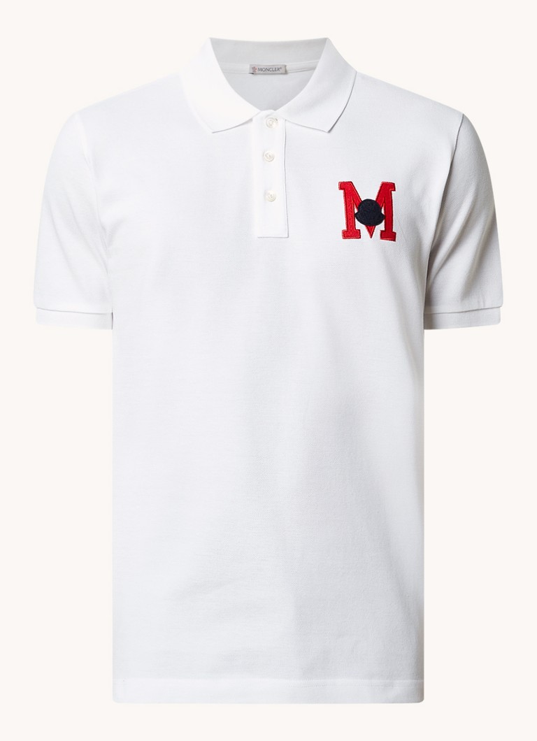Polo Moncler de corte regular em algodão piqué com bordado do logotipo.