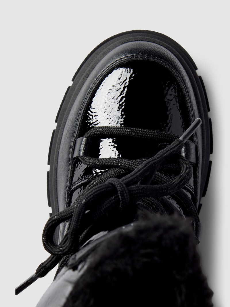 Stiefel mit Kunstfellbesatz in schwarz