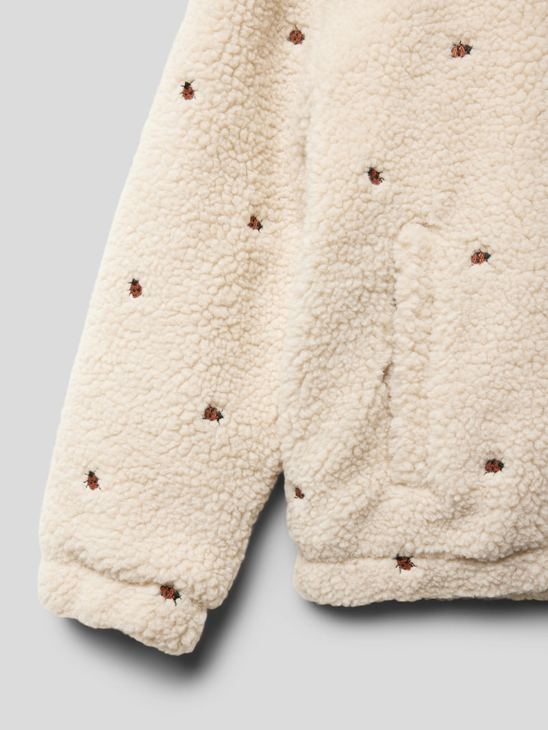 Jacke mit Allover-Motiv-Stitchings in ecru