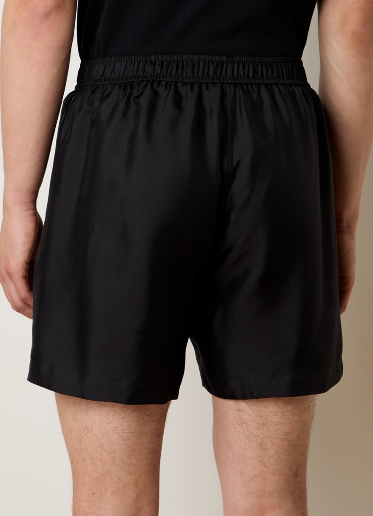Pantaloni scurți simpli de mătase cu sigla districtului artistic AMIRI
