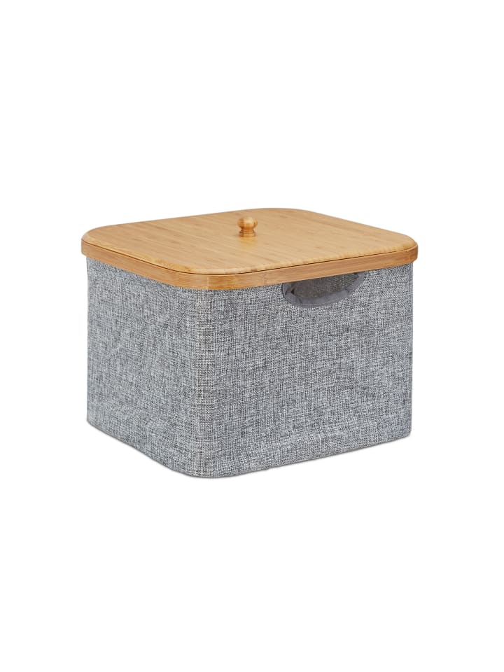 relaxdays Aufbewahrungskorb in Grau - (B)33 x (H)25 x (T)33 cm günstig kaufen onesize