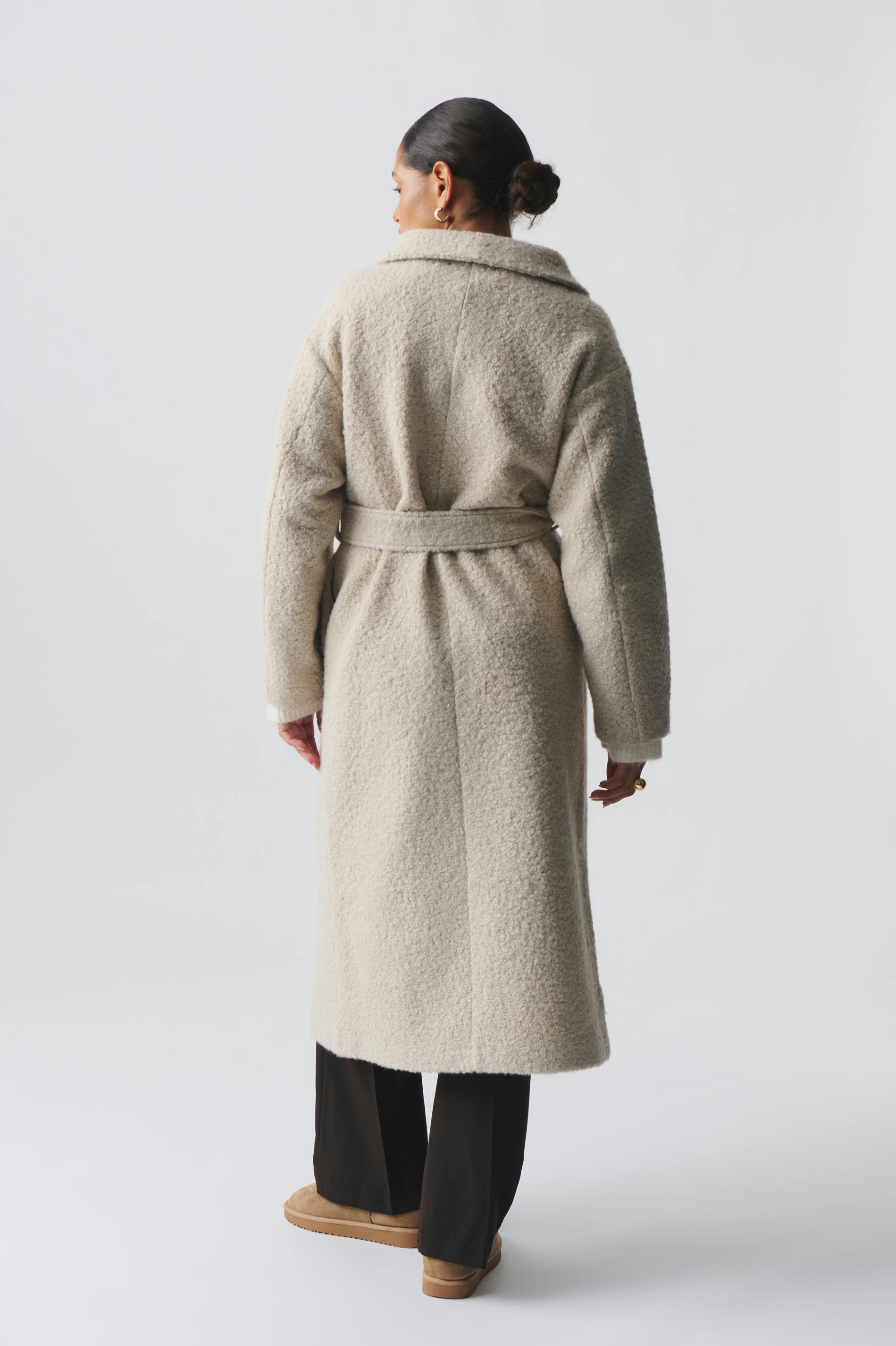 Soft boucle long coat