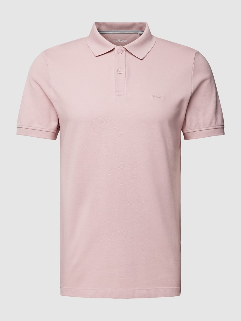 Poloshirt mit Label-Stitching in pink