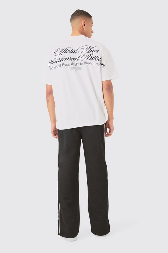 Oversize T-Shirt mit Slogan-Stickerei