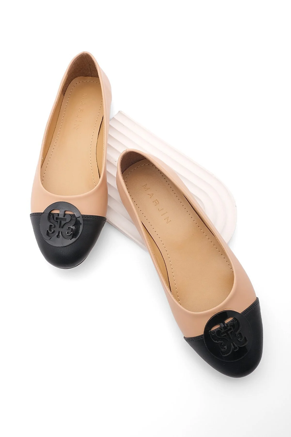 Marjin  Damen Ballerinas mit Schnalle Monda Nerz