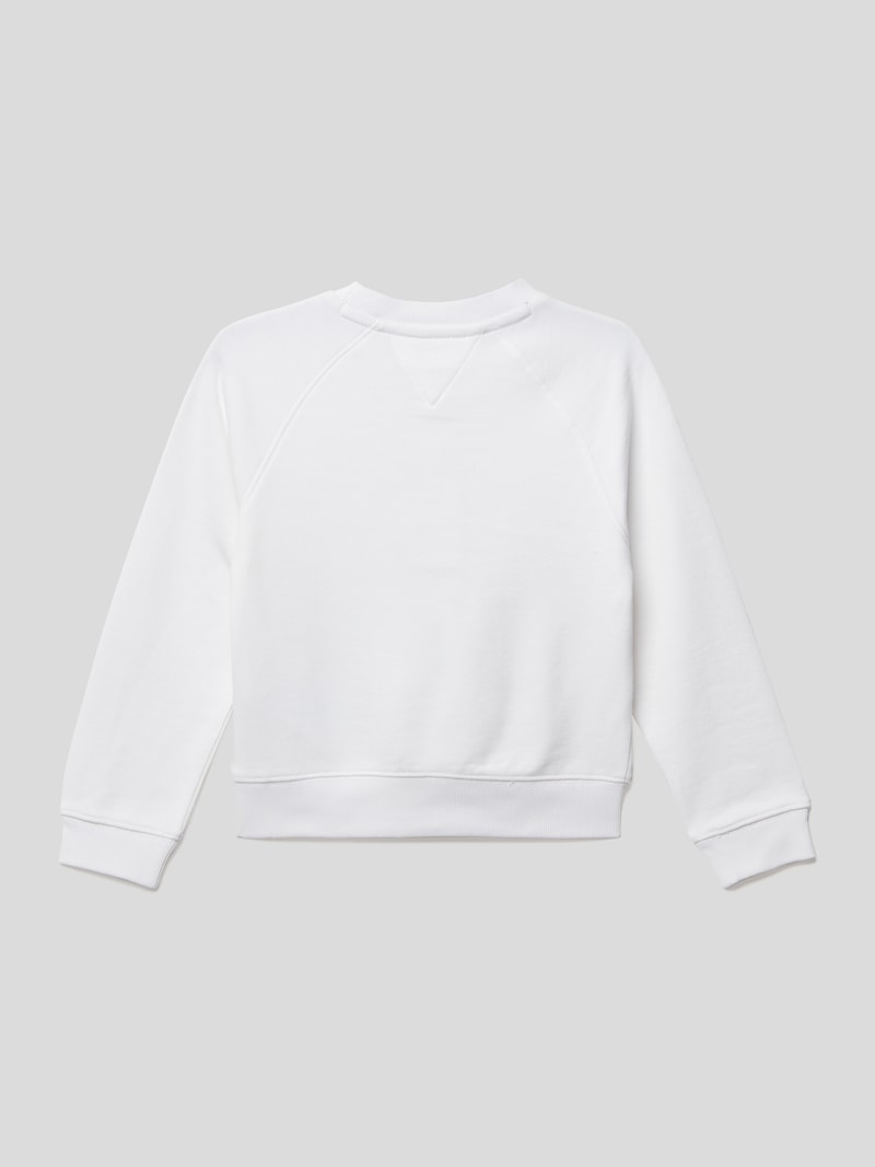 Sweatshirt aus Bio-Baumwolle mit Label-Print in weiß