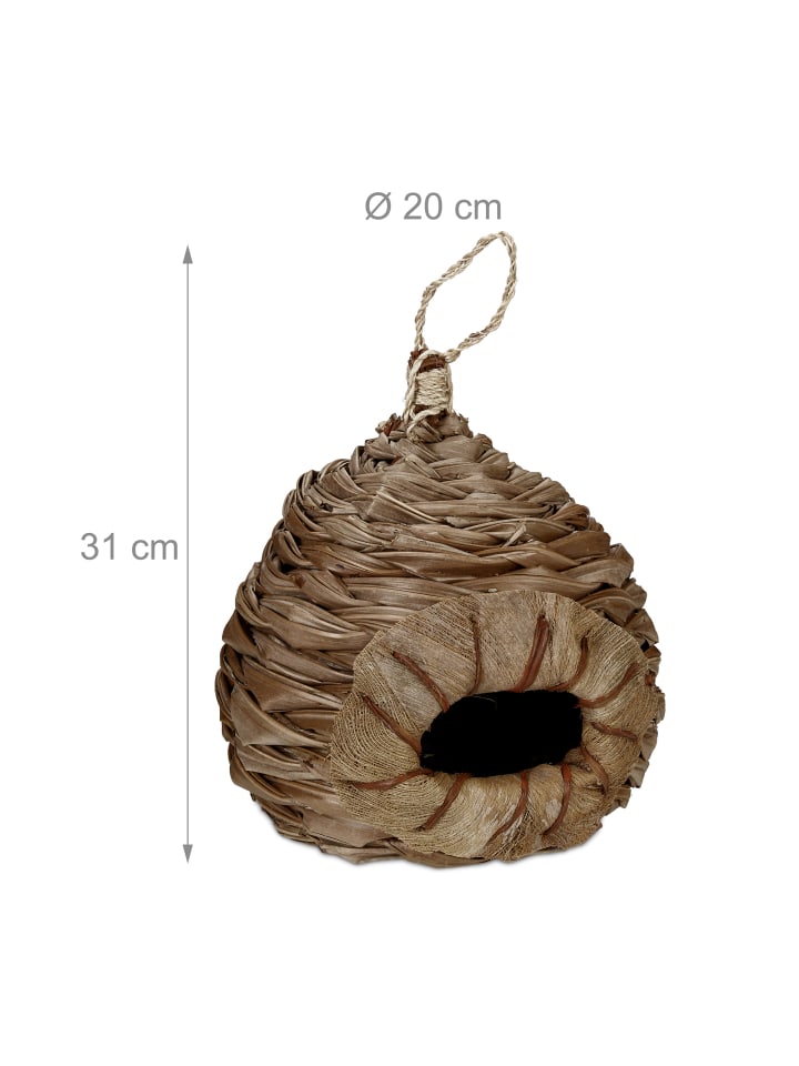 relaxdays Vogelhaus Kokosfaser in Natur günstig kaufen onesize