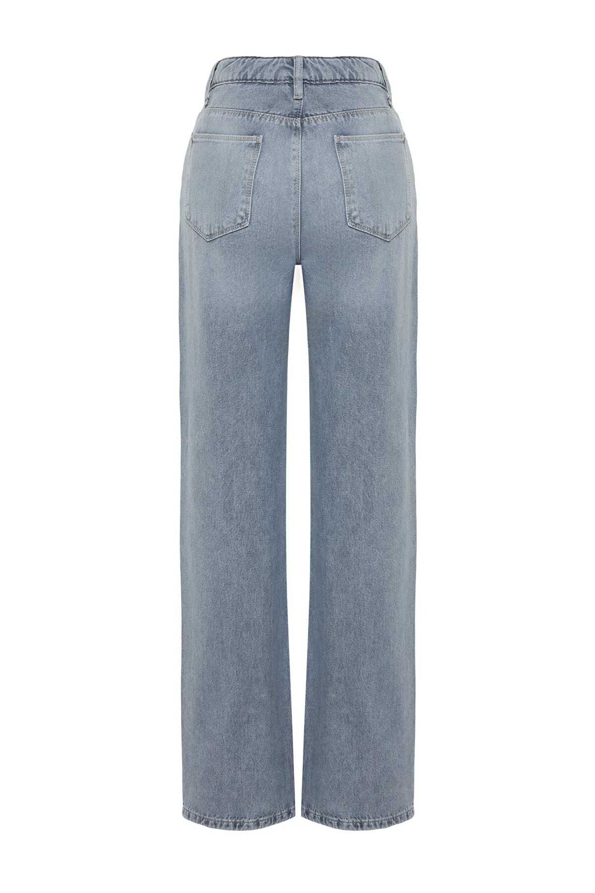 Trendyol Collection  Blaugraue Jeans mit niedriger Taille und weitem Bein TWOSS24JE00060