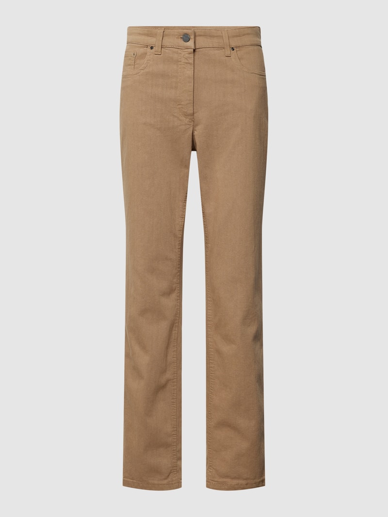 Straight Fit Jeans im 5-Pocket-Design Modell 'CORA' in beige