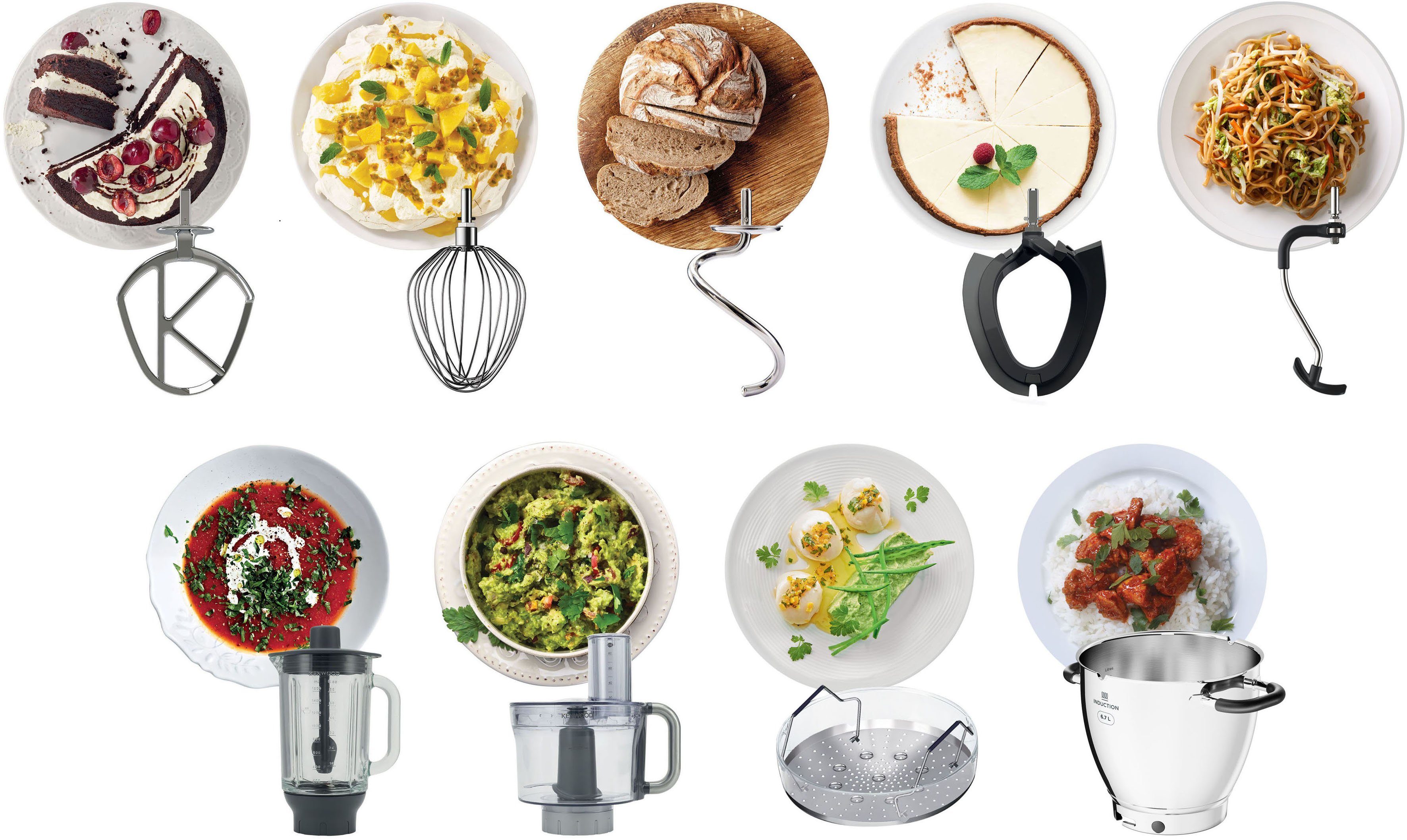 KENWOOD Küchenmaschine mit Kochfunktion Cooking Chef XL KCL95.424SI, 1500 W, 6,7 l Schüssel, mit integrierter Waage und umfangreichem Zubehör