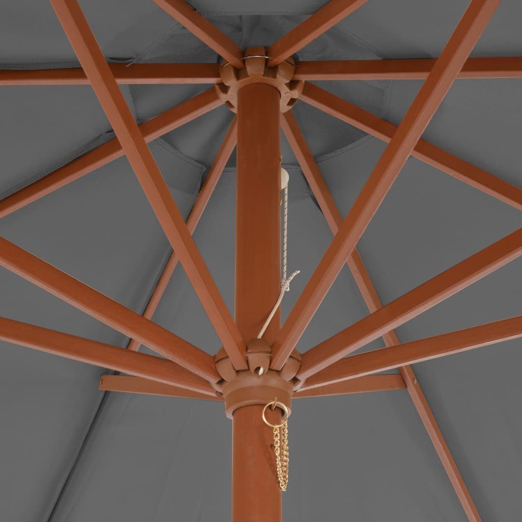 vidaXL Balkonsichtschutz Sonnenschirm mit Holz-Mast 300 cm Anthrazit