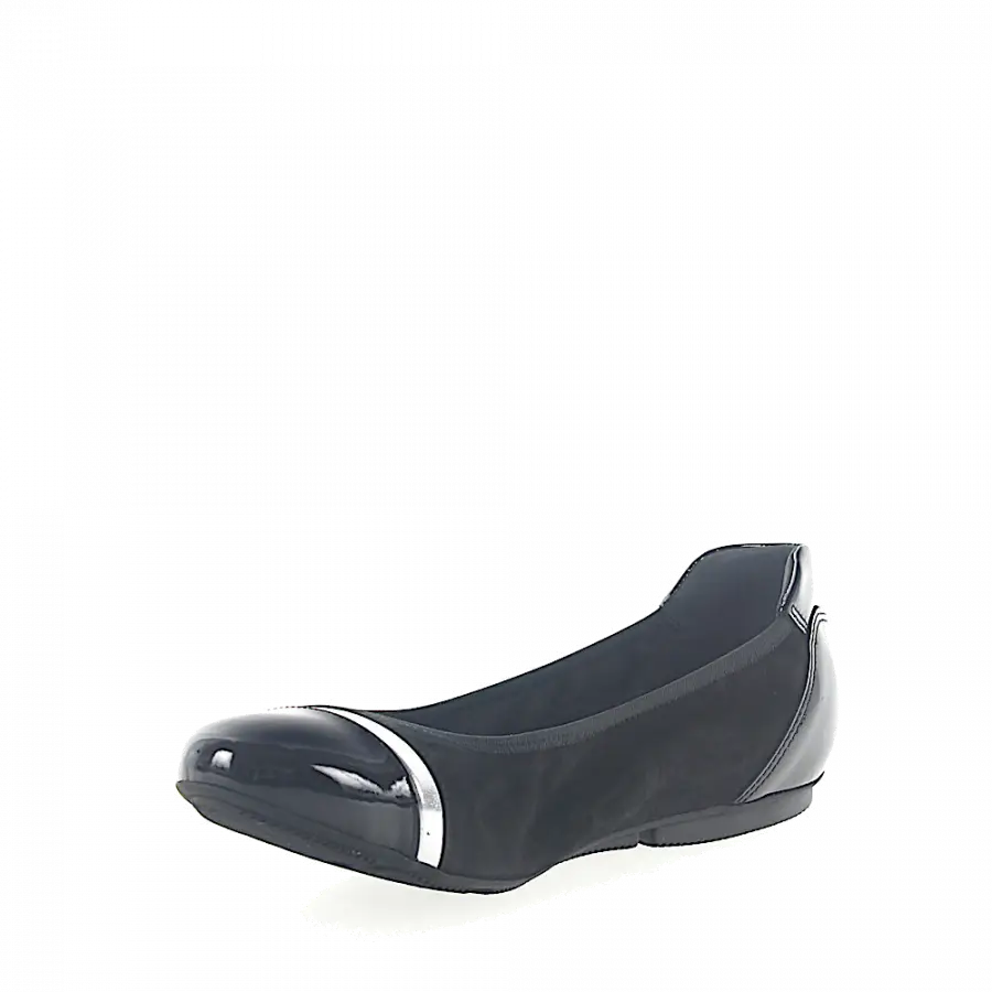 Hogan - Ballerinas WRAP 144 Veloursleder schwarz Lackleder schwarz - schwarz