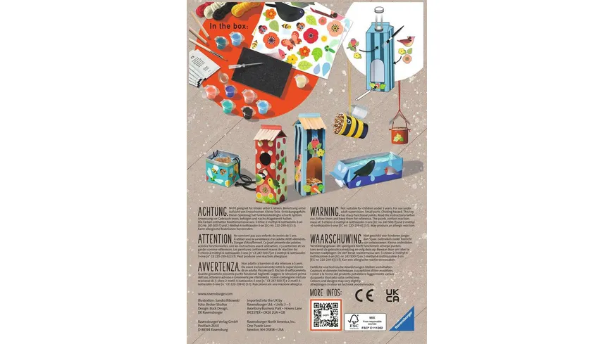 Ravensburger Beschäftigung - EcoCreate 18143 – Helping Birds & Bees – Kinder ab 6 Jahren