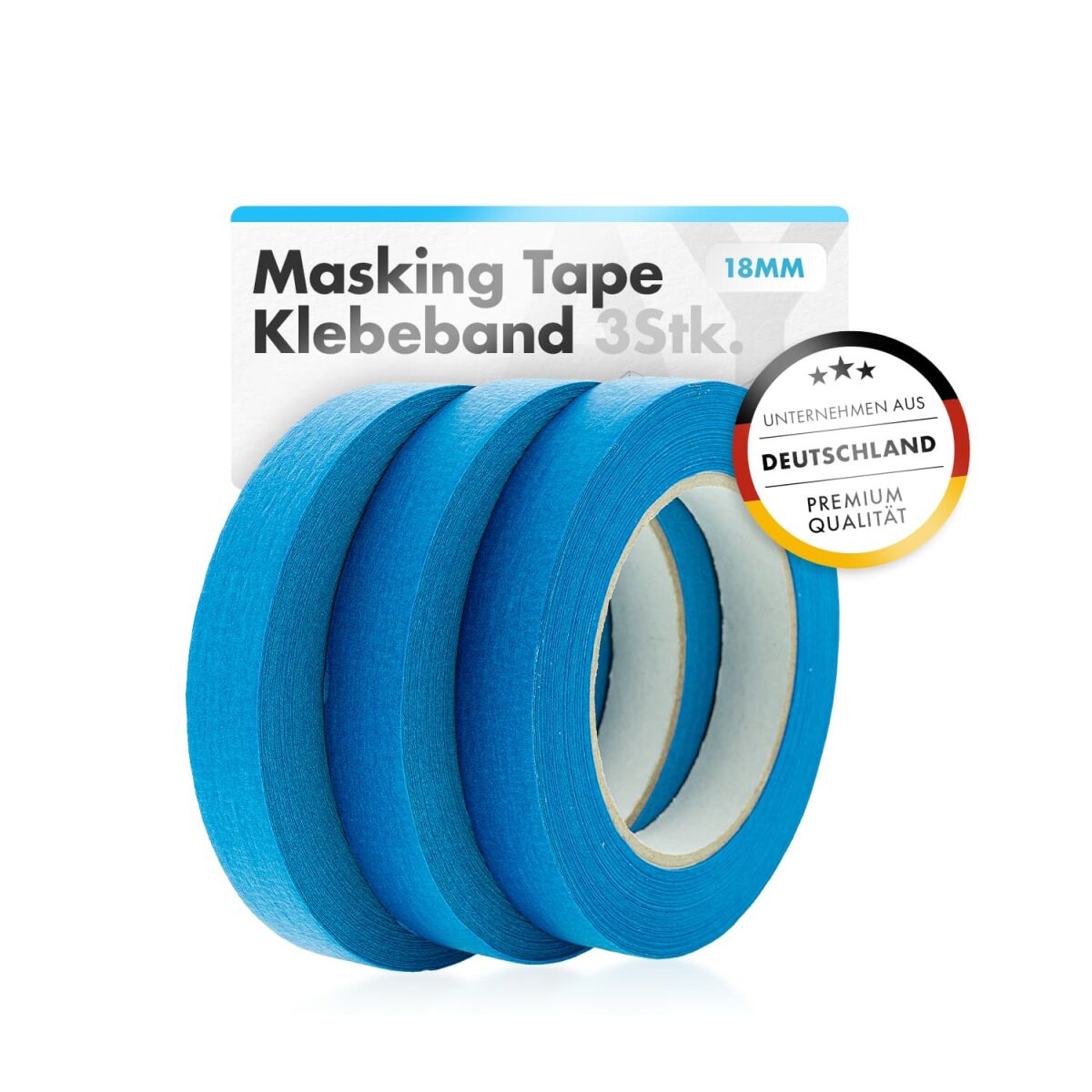 chemicalworkz Masking Tape Klebeband Blau 18mm 3Stk.