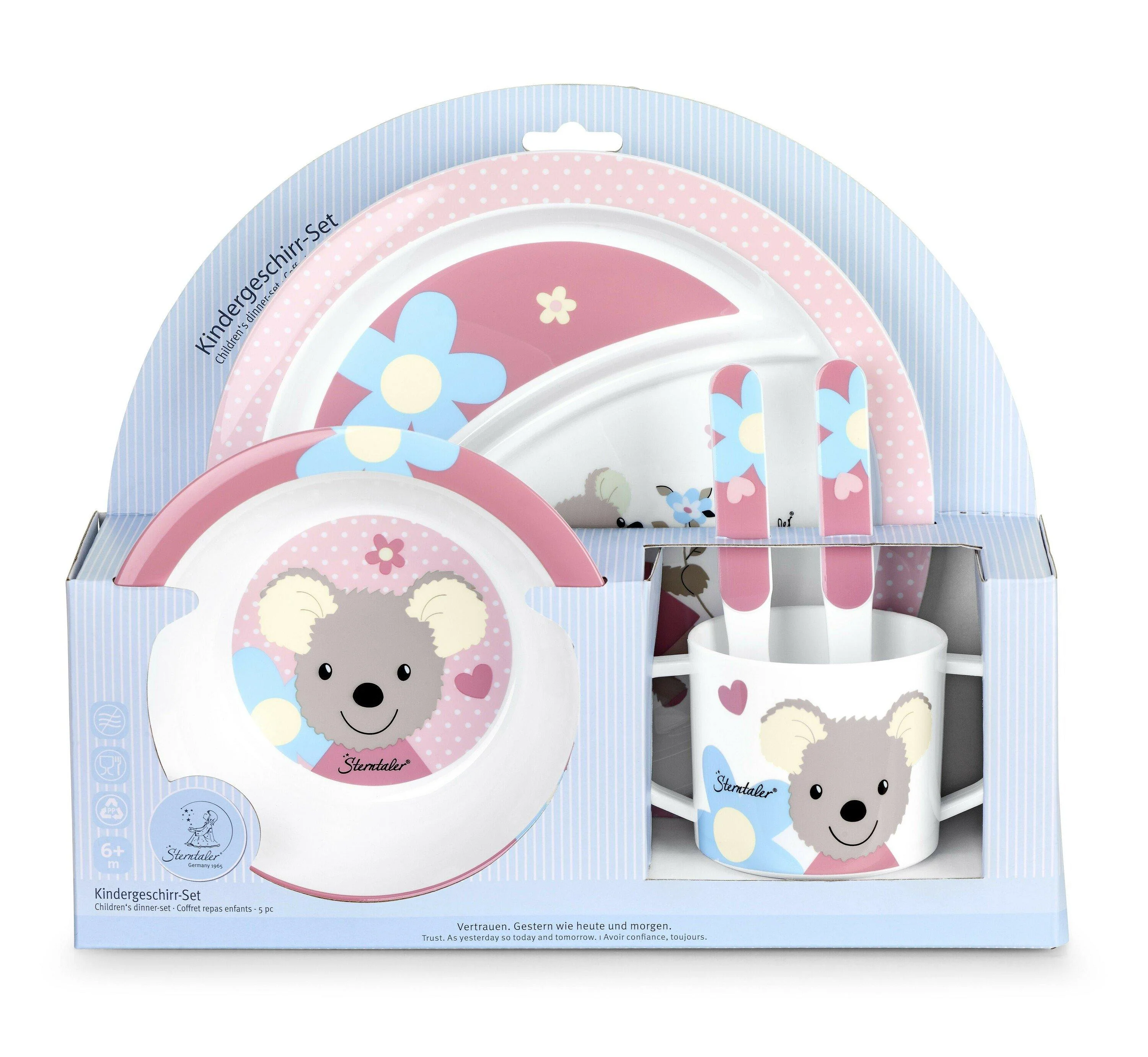 Kindergeschirr-Set Maus Mabel in Rosa