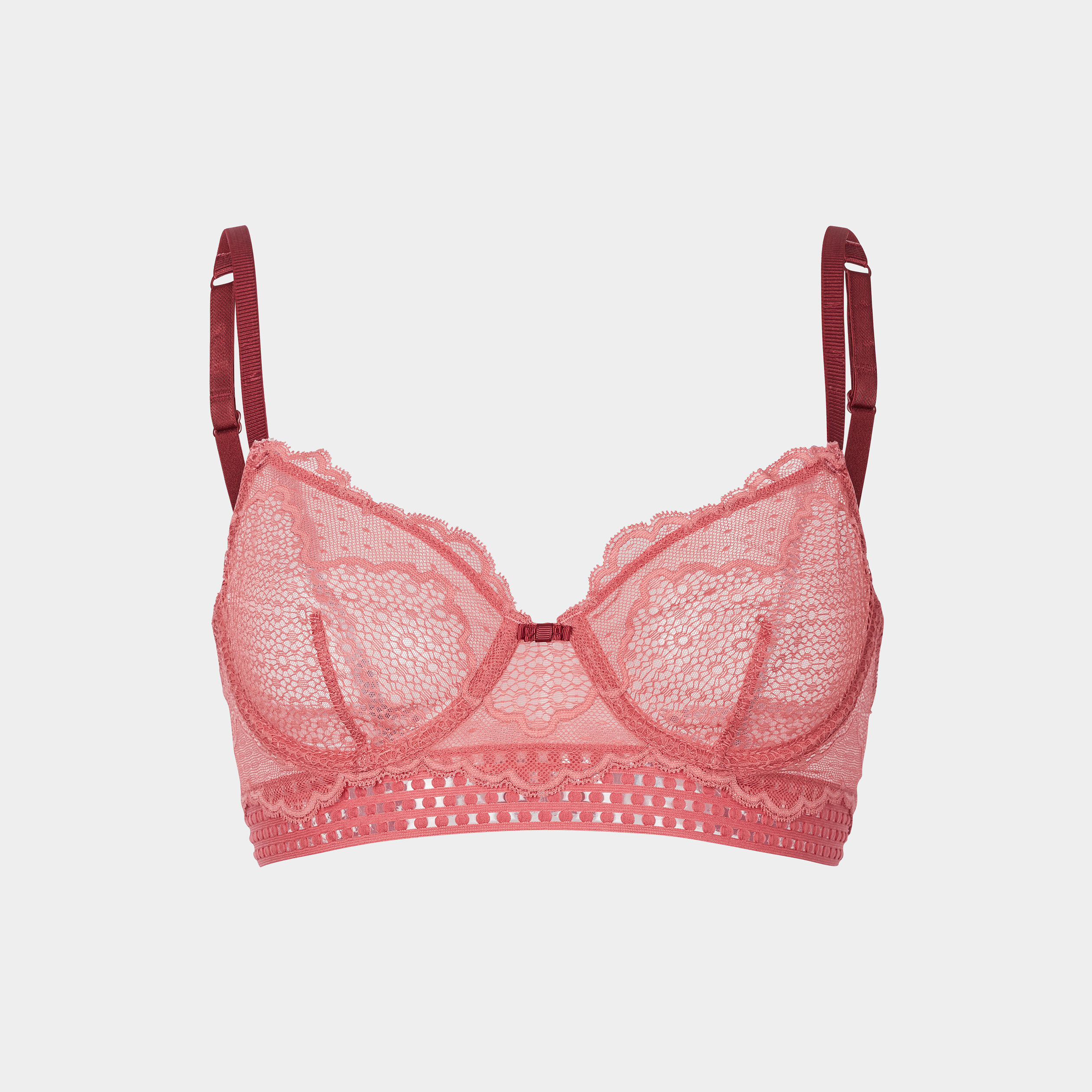 Soutien-gorge emboîtant dentelle rose poudrée femme | La Halle