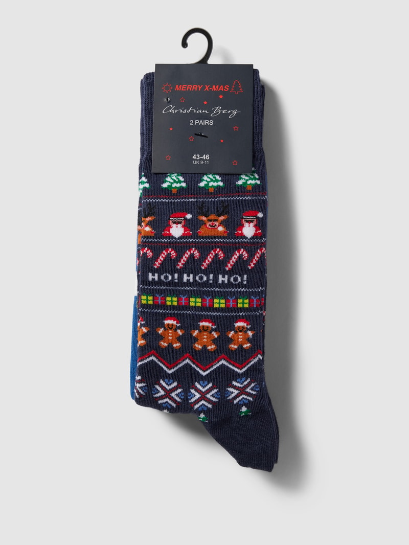 Socken aus Baumwoll-Mix im 2er-Pack in rauchblau