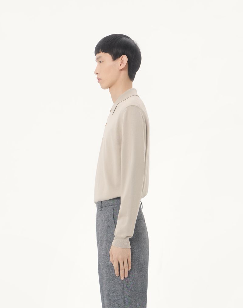 Valentino poloshirt van wol met V-logo