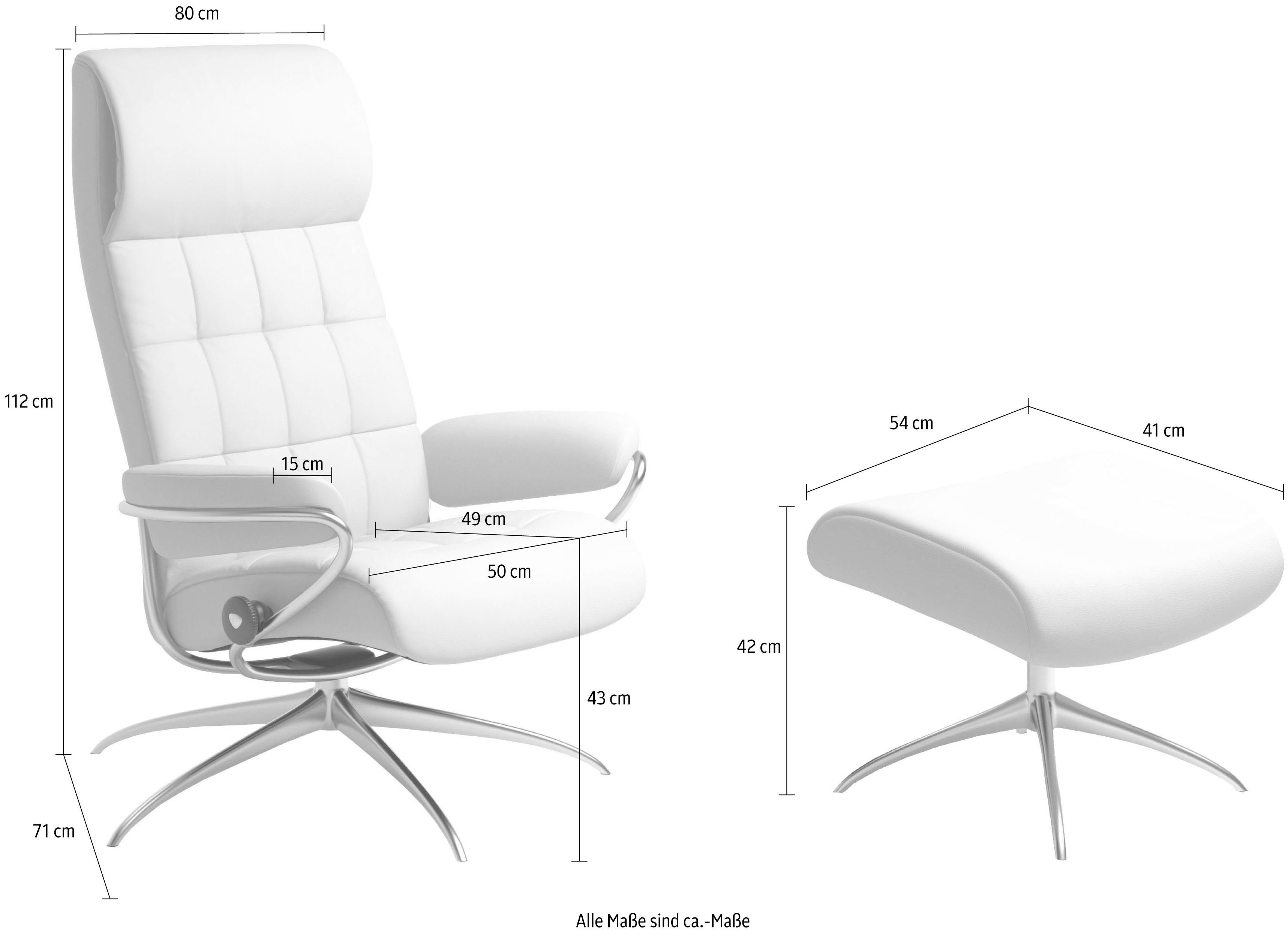 Stressless® Relaxsessel London (Set, Relaxsessel mit Hocker), mit Hocker, High Back, mit Star Base, Gestell Schwarz