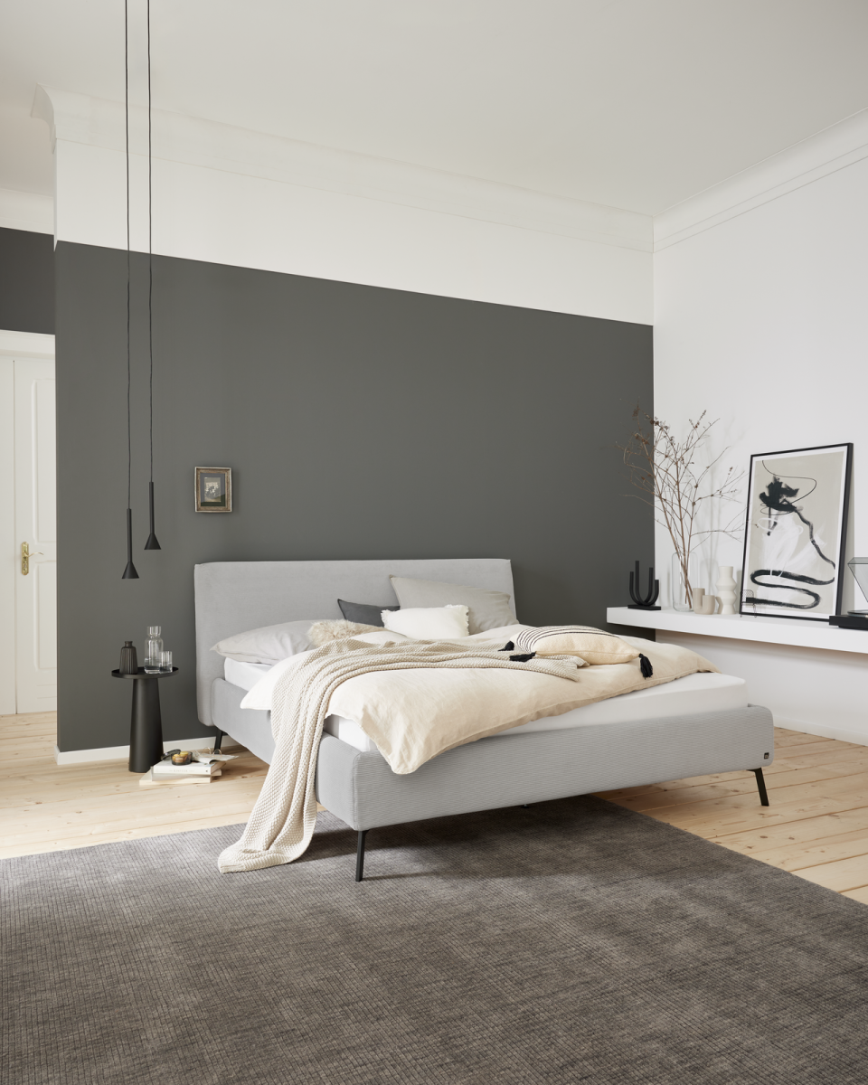 Interliving Bett 1417 Feincord Silver 180 x 200 cm