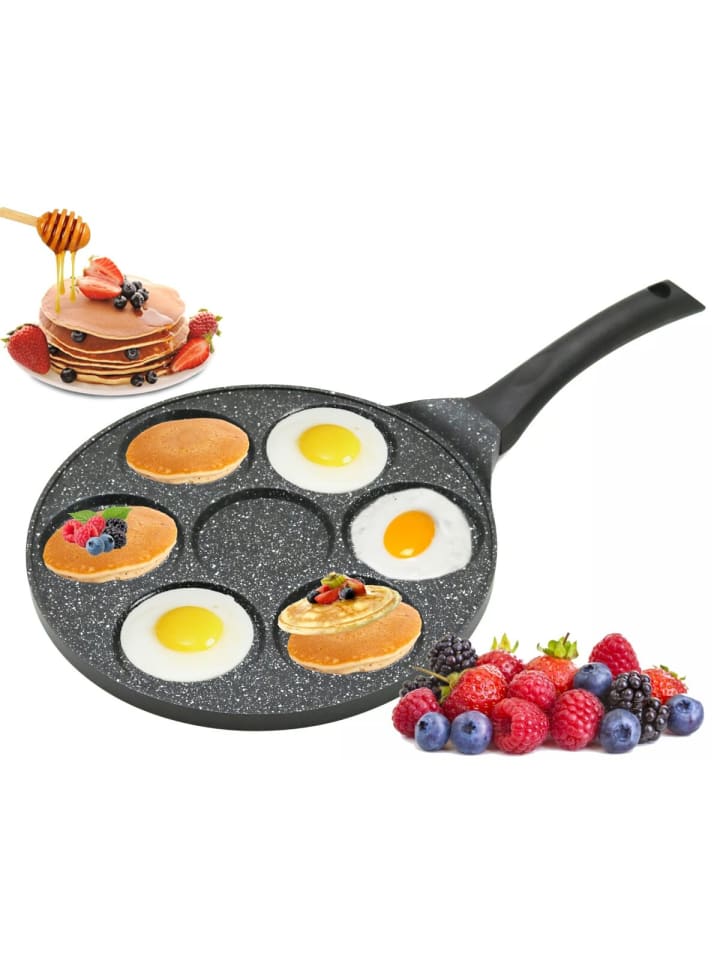 Cheffinger Pfannkuchen 7-Fächer Crepe Pfanne Ø26cm in Schwarz günstig kaufen onesize