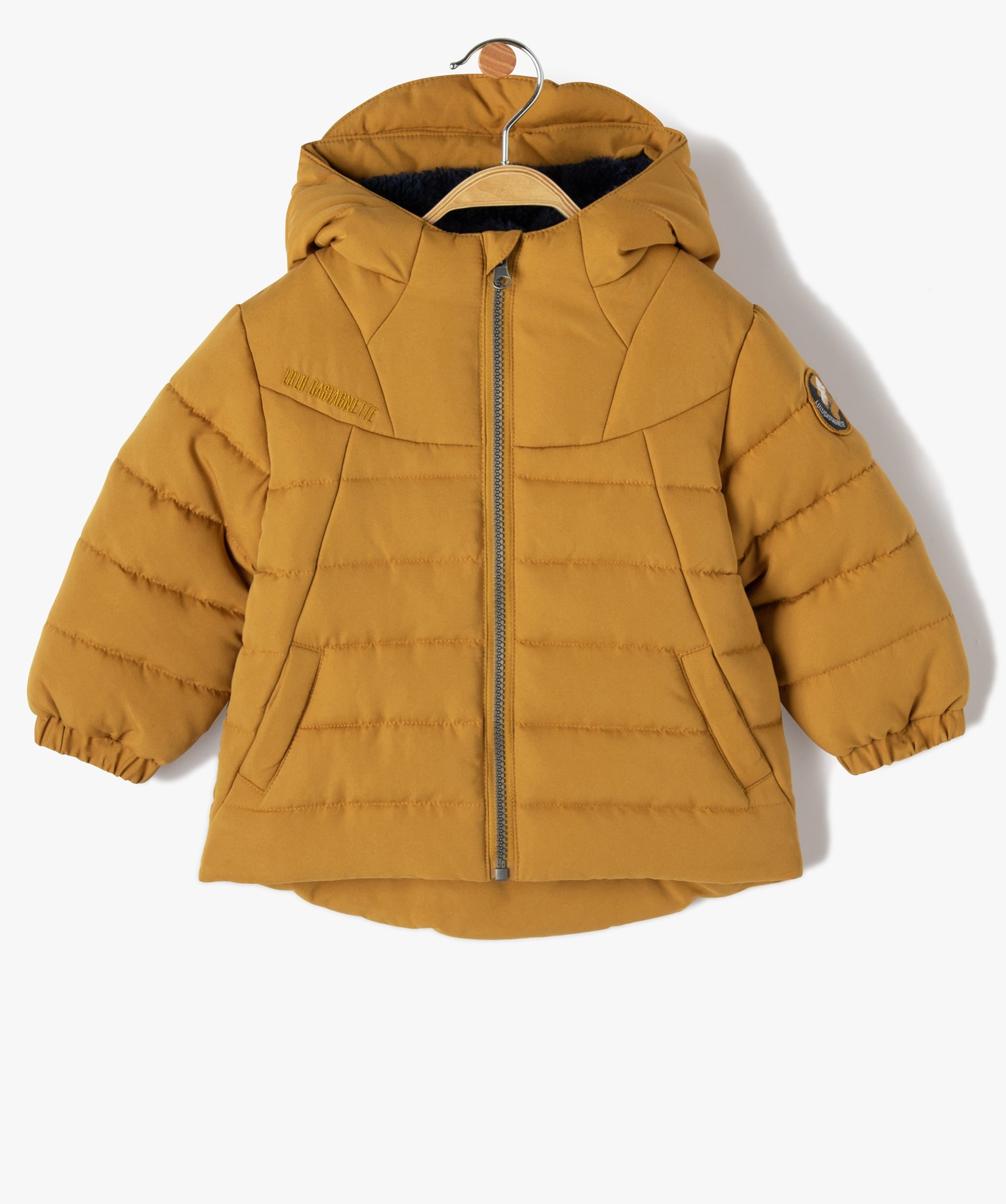 Blouson bébé Garçon à capuche et doublure chaude - LuluC... jaune | GEMO