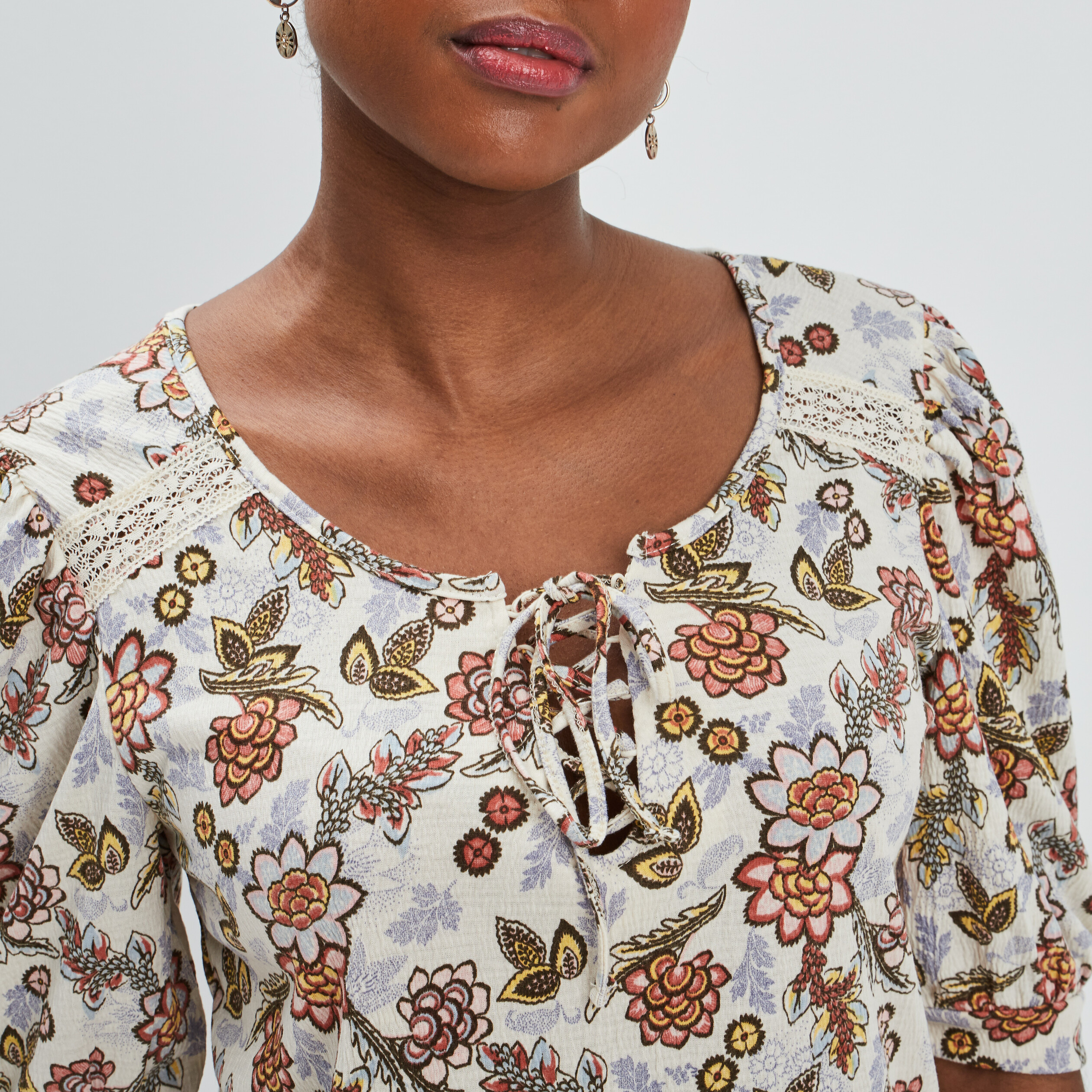 T-shirt manches courtes beige femme | La Halle