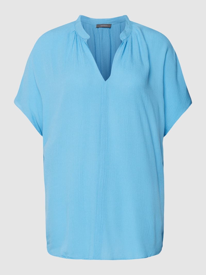 Bluse in semitransparenter Optik in blau