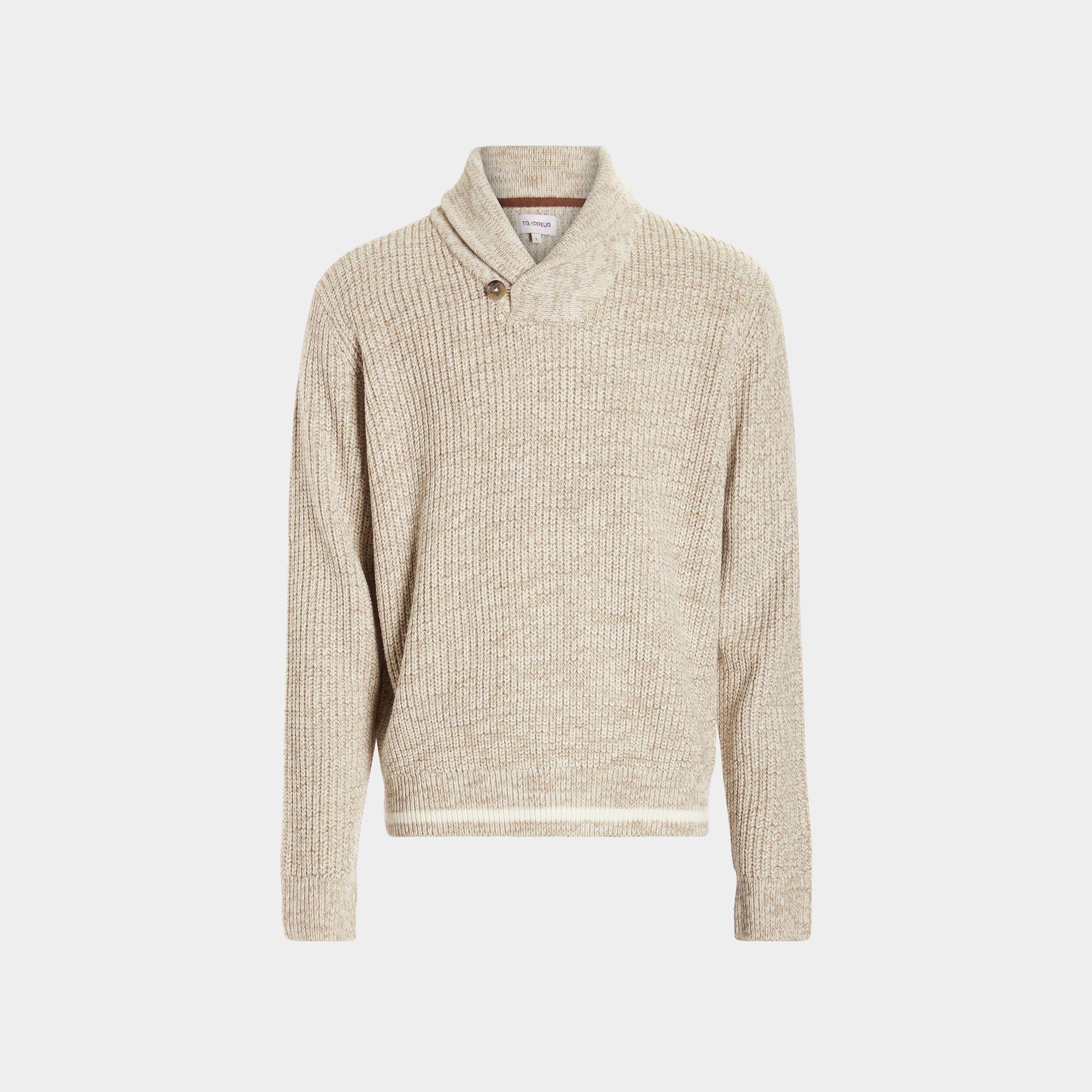 Pull manches longues ivoire homme | La Halle
