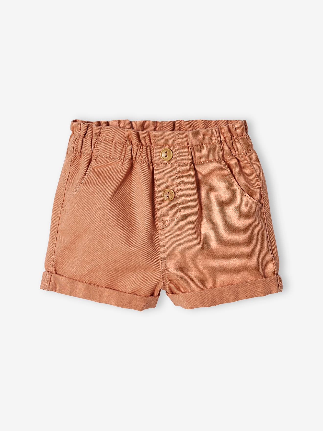 Vertbaudet Mädchen Baby Shorts, Schlupfbund Oeko-Tex - ziegel