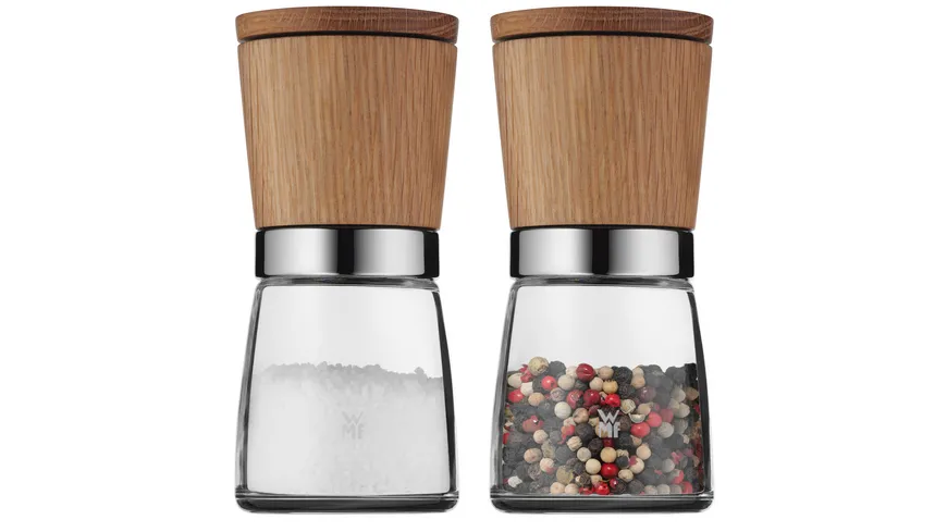 WMF Salz-/Pfeffermühlen-Set 2-teilig Holz/Glas Ceramill® Nature