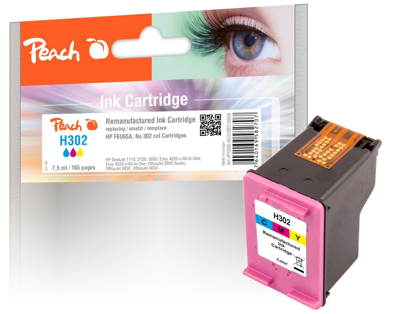 Peach Druckkopf color ersetzt HP No. 302 c